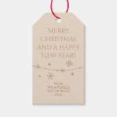 Tijdloos - Pastel Ivoor Kerst Foto Gift Labels Cadeaulabel (Voorkant)