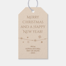 Tijdloos - pastelivoor - sneeuwvlok cadeau Labels Cadeaulabel