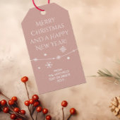 Tijdloos - Perzik Roze Kerst Foto Gift Labels Cadeaulabel