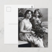 Tijdloos portret van moeder en dochter briefkaart (Voorkant / Achterkant)