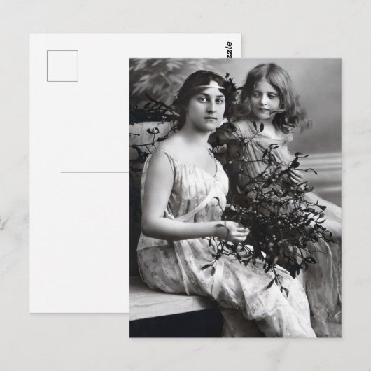 Tijdloos portret van moeder en dochter briefkaart (Voorkant / Achterkant)