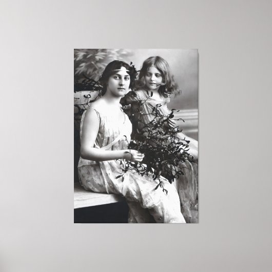 Tijdloos portret van moeder en dochter canvas afdruk (Voorkant)