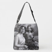 Tijdloos portret van moeder en dochter crossbody tas (Achterkant)