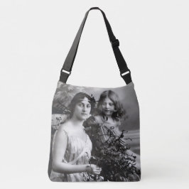 Tijdloos portret van moeder en dochter crossbody tas