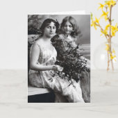 Tijdloos portret van moeder en dochter kaart (Gele Bloem)