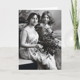 Tijdloos portret van moeder en dochter kaart