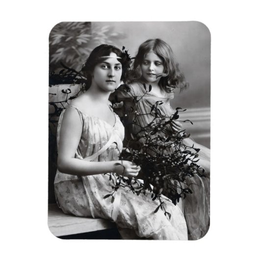 Tijdloos portret van moeder en dochter magneet (Verticaal)