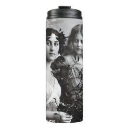 Tijdloos portret van moeder en dochter thermosbeker