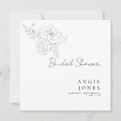 Tijdloos potlood bloemenwit vierkant Vrijgezellenf Kaart (Voorkant)