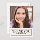 Tijdloos raster BEWERKBARE KLEUR Dank u Briefkaart (Voorkant / Achterkant)