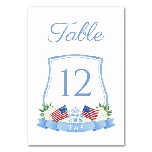 Tijdloos rood wit blauw Waterverf crest bruiloft Kaart (Achterkant)