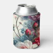 Tijdloos Roos Bloemencharme Blikjeskoeler (Blikje Voorkant)