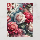 Tijdloos Roos Bloemencharme Briefkaart (Voorkant)