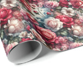 Tijdloos Roos Bloemencharme Cadeaupapier (Rol Hoek)