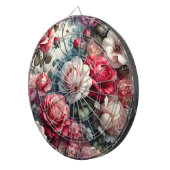 Tijdloos Roos Bloemencharme Dartbord (Voorkant Rechts)