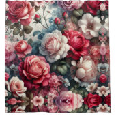 Tijdloos Roos Bloemencharme Douchegordijn (Voorkant)