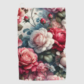 Tijdloos Roos Bloemencharme Golfhanddoek (Voorkant)
