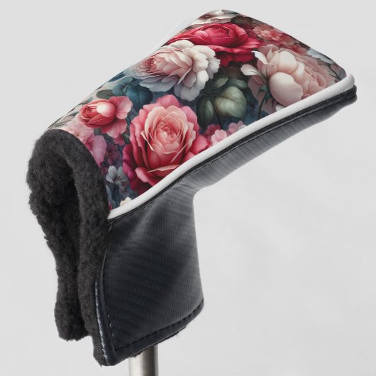 Tijdloos Roos Bloemencharme Golfheadcover (3/4 voorkant)