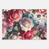 Tijdloos Roos Bloemencharme Inpakpapier Vel (Voorkant)