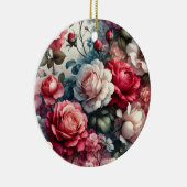 Tijdloos Roos Bloemencharme Keramisch Ornament (Rechts)