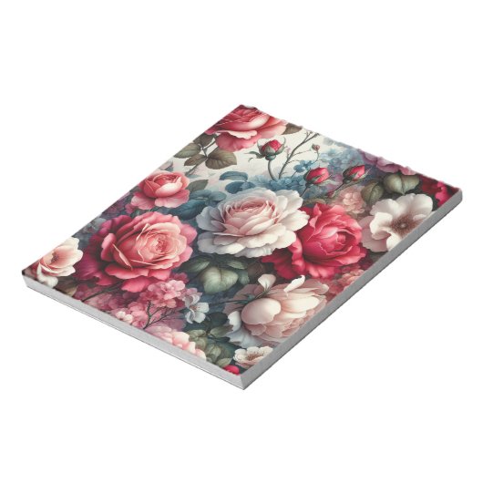 Tijdloos Roos Bloemencharme Notitieblok (Linkerzijde)