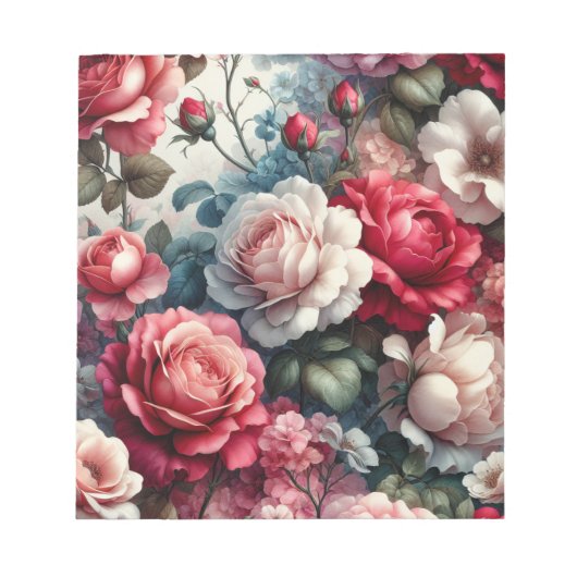 Tijdloos Roos Bloemencharme Notitieblok (Voorkant)