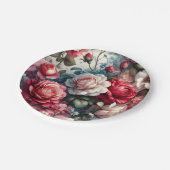 Tijdloos Roos Bloemencharme Papieren Bordje (Gekanteld)
