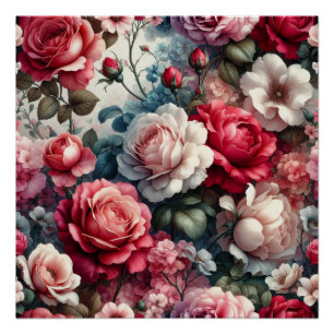 Tijdloos Roos Bloemencharme Perfect Poster