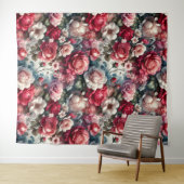 Tijdloos Roos Bloemencharme Wandkleed (In Situ (horizontaal))