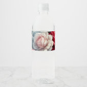 Tijdloos Roos Bloemencharme Waterfles Etiket (Voorkant)