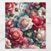 Tijdloos Roos Bloemencharme Wijn Etiket (Enkel label)