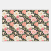 Tijdloos Roos Tuin Elegantie Deep Black Ivory Inpakpapier Vel (Voorkant)
