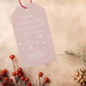 Tijdloos - Rosy Beige Kerst Foto Gift Labels Cadeaulabel