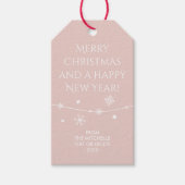 Tijdloos - Rosy Beige Kerst Foto Gift Labels Cadeaulabel (Voorkant)