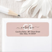 Tijdloos — Rosy beige monogram adreslabel Etiket (Insitu)