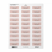 Tijdloos — Rosy beige monogram adreslabel Etiket (Full Sheet)