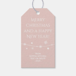 Tijdloos - Rosy Beige - Sneeuwvlok cadeau Labels Cadeaulabel