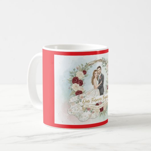 Tijdloos Samen rood Koffiemok (Voorkant links)