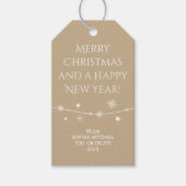 Tijdloos - Sand Beige - Snowflake Gift Labels Cadeaulabel (Voorkant)