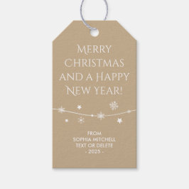 Tijdloos - Sand Beige - Snowflake Gift Labels Cadeaulabel