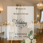 Tijdloos Script Zwart en Wit Huwelijk Welkom Acryl Bord