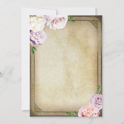 Tijdloos sprookjesboek Elegante bloemrijke groene Kaart (Achterkant)