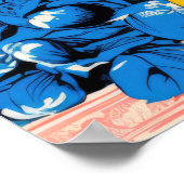 Tijdloos stilleven met Sinaasappels en blauw gebla Poster (Hoek)