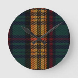 tijdloos tartan-patroon ronde klok