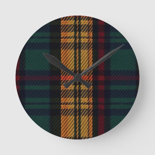 tijdloos tartan-patroon ronde klok (Voorkant)