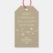 Tijdloos - Taupe Beige Kerst Foto Gift Labels Cadeaulabel (Voorkant)