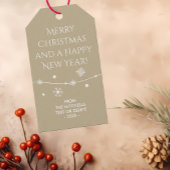 Tijdloos - Taupe Beige Kerst Foto Gift Labels Cadeaulabel