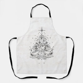 Tijdloos Tree Holiday Schort | Imitatie Linnen