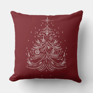 Tijdloos Tree Holiday Sierkussen Rood/Bourgogne