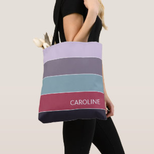 Tijdloos trendy kleurrijke strepen art patroon tote bag